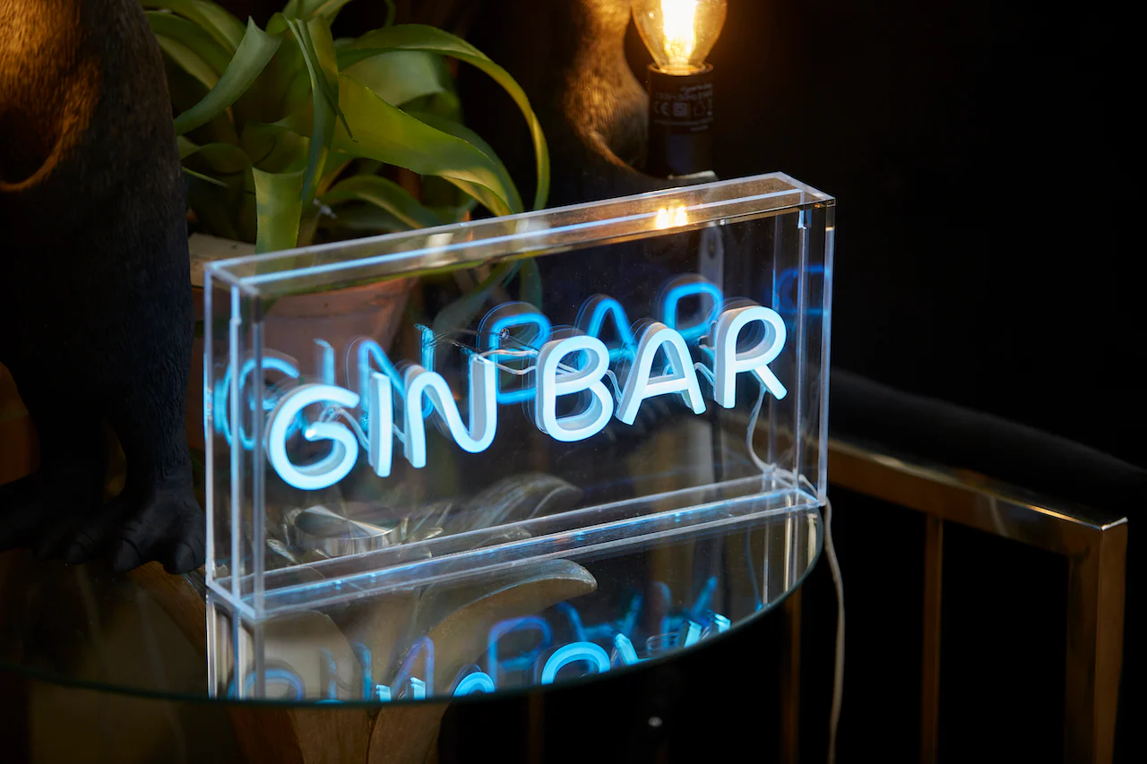 LED Neon Acrylic Light Box - Gin Bar
