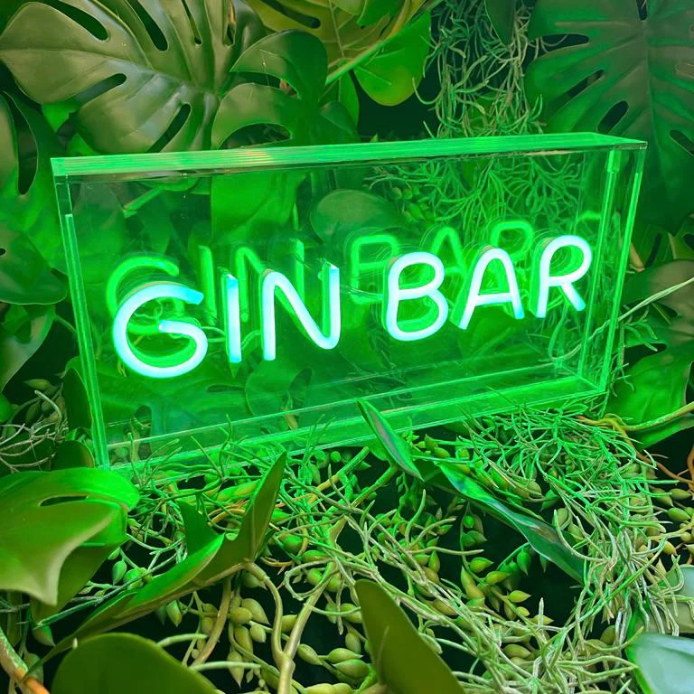 LED Neon Acrylic Light Box - Gin Bar - Image 2