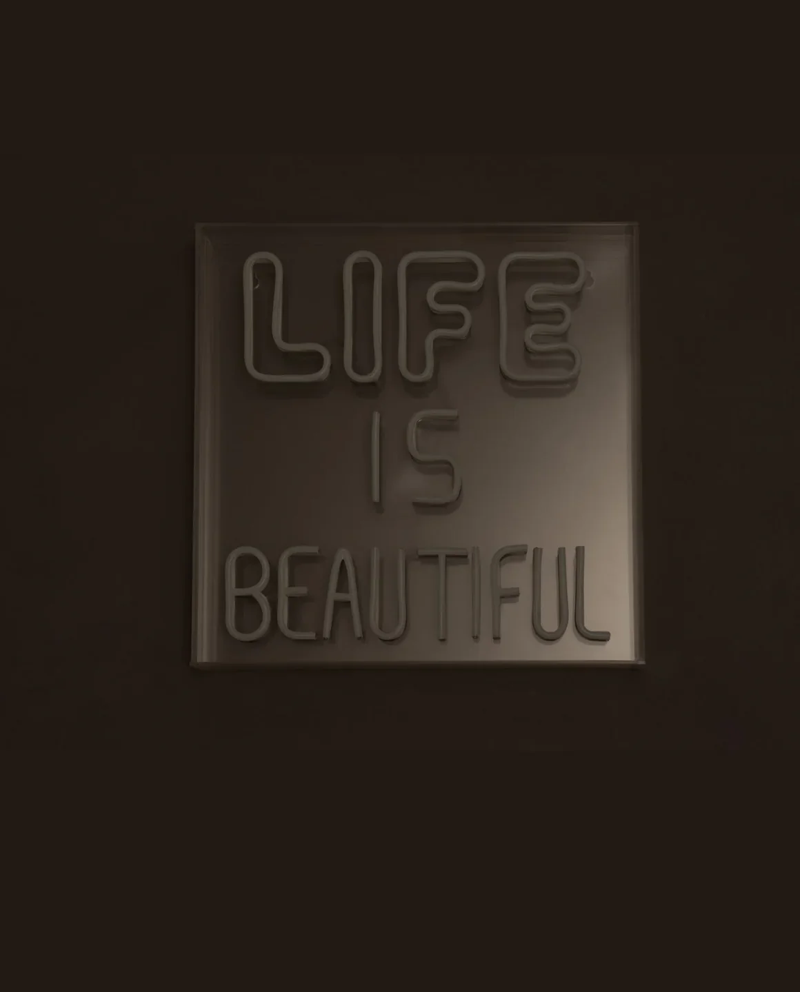 LED Neon Acrylic Light Box - Life Is Beautiful - Image 3