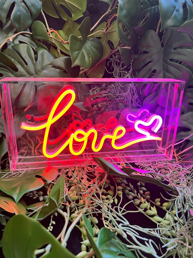 LED Neon Acrylic Light Box - Love
