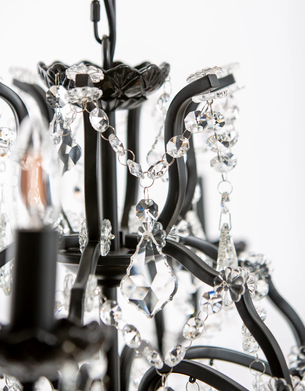 Matt Black 6 Branch Shallow Chandelier - Image 3