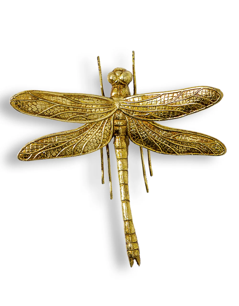 Medium Antique Gold Dragonfly Wall Figure