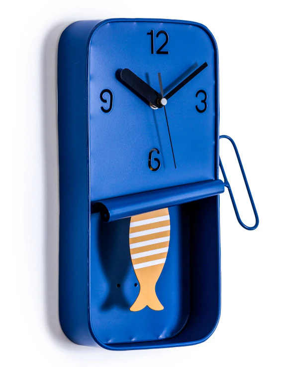 Metal Sardine Tin Pendulum Wall Clock Stripe - Image 3