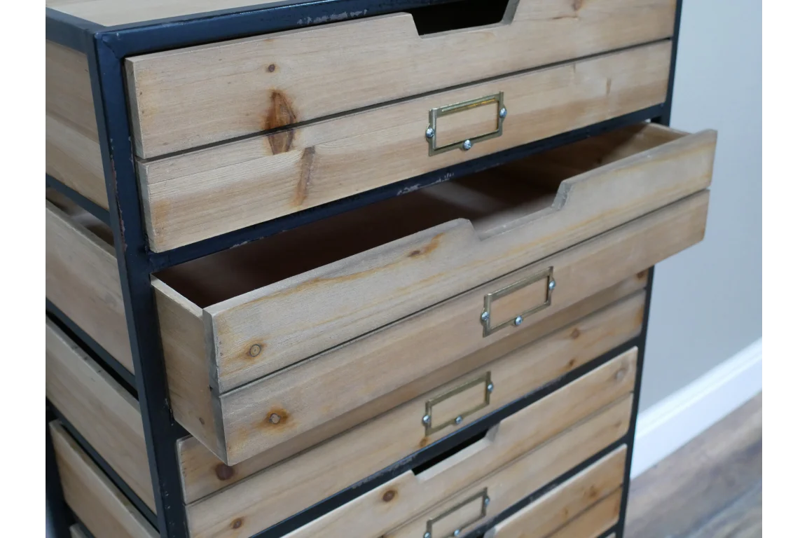 Multi Drawer Cabinet Wood & Metal - Image 2