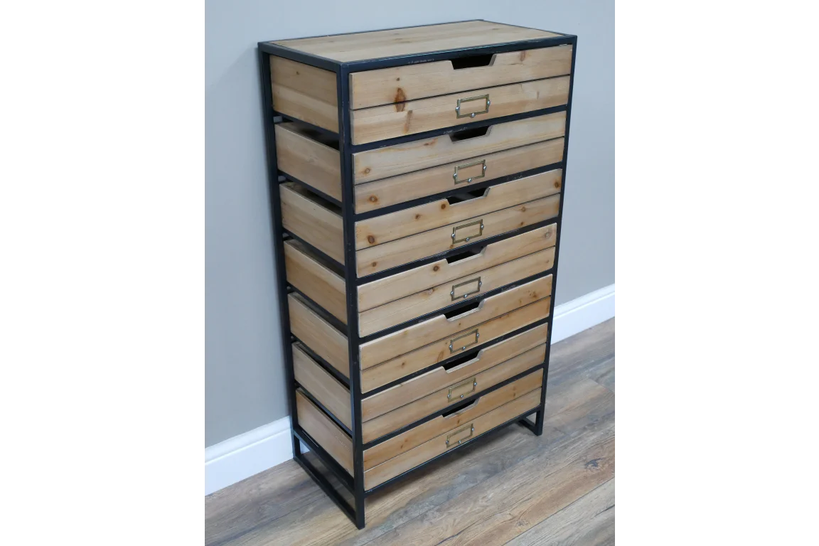 Multi Drawer Cabinet Wood & Metal - Image 3