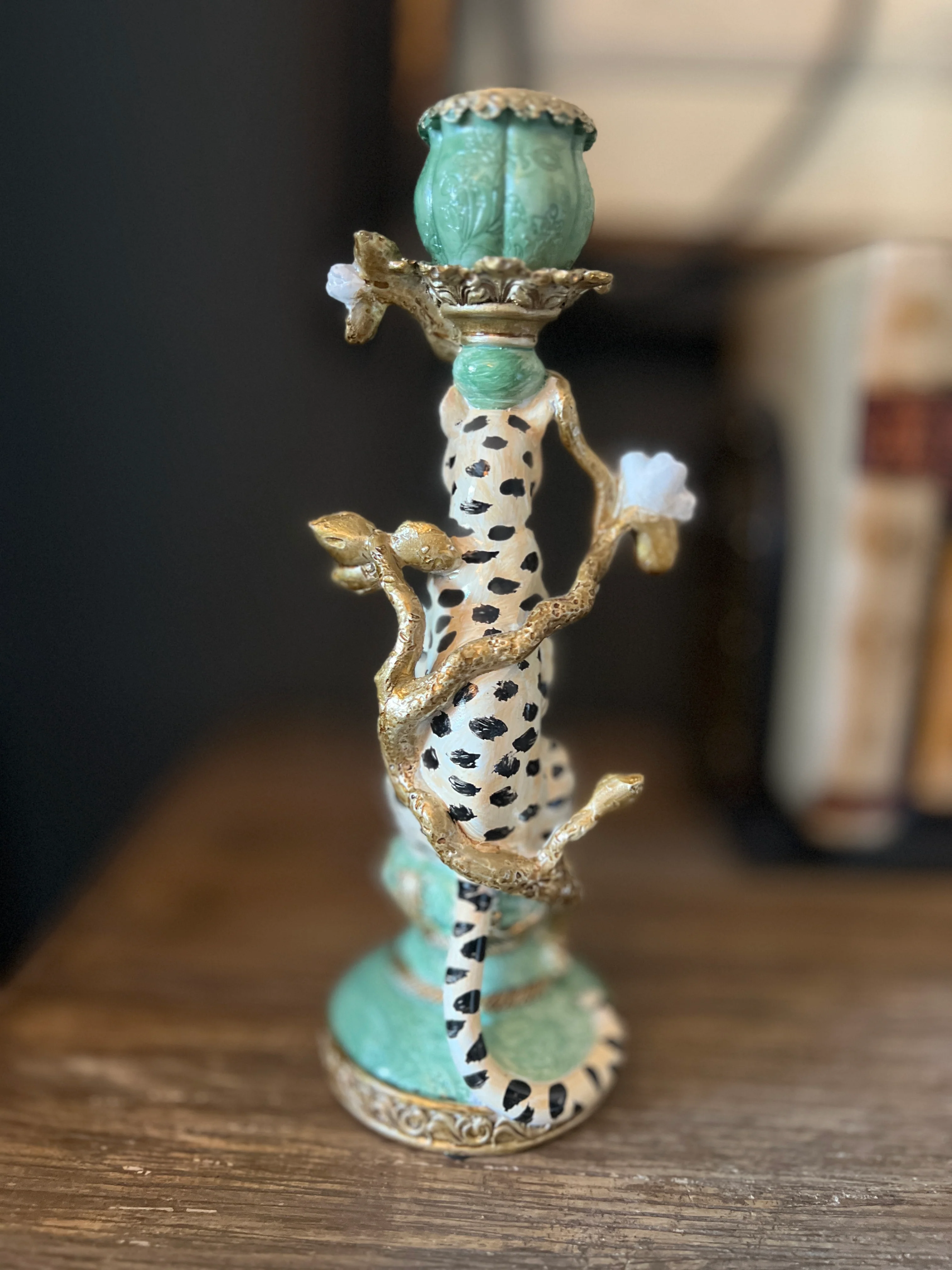Ornate Leopard Candlestick - Image 2