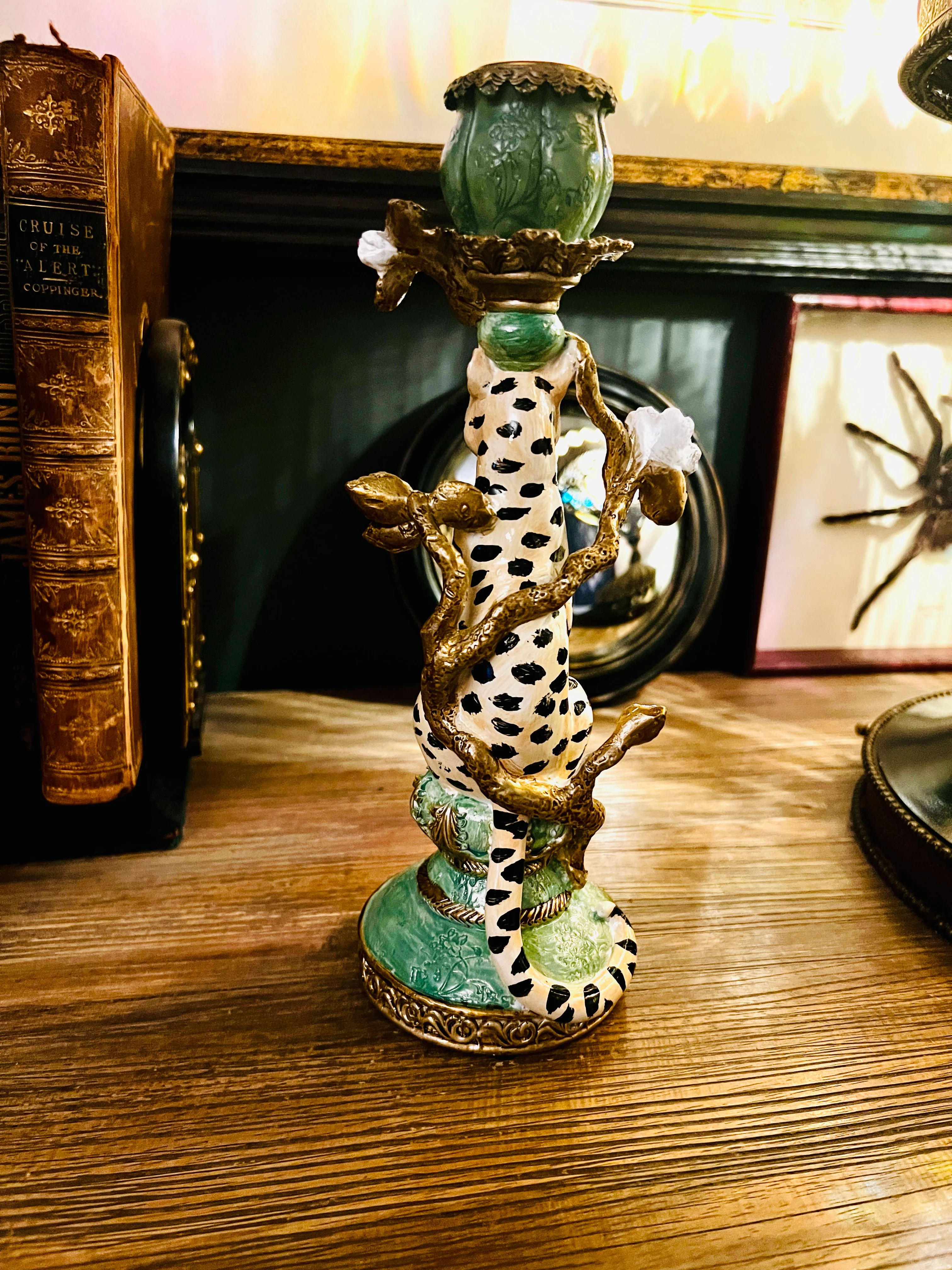 Ornate Leopard Candlestick - Image 3