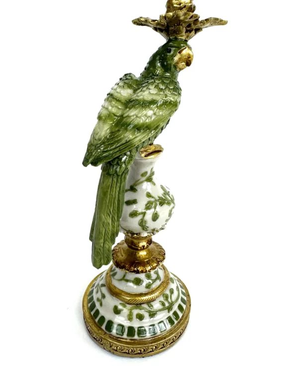 Ornate Parrot Candlestick Green - Image 2