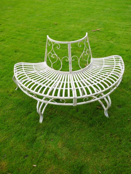 Outdoor 1/2 Round Bench For Tree Trunk - Image 3