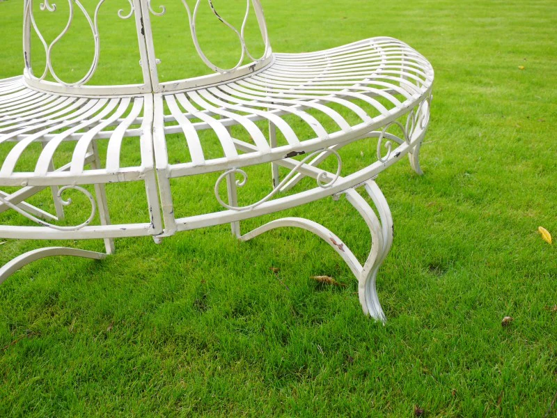 Outdoor 1/2 Round Bench For Tree Trunk - Image 4