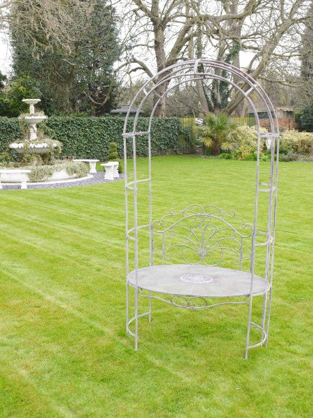 Outdoor Antique Grey Arch & Seat- Back In Stock - Image 2