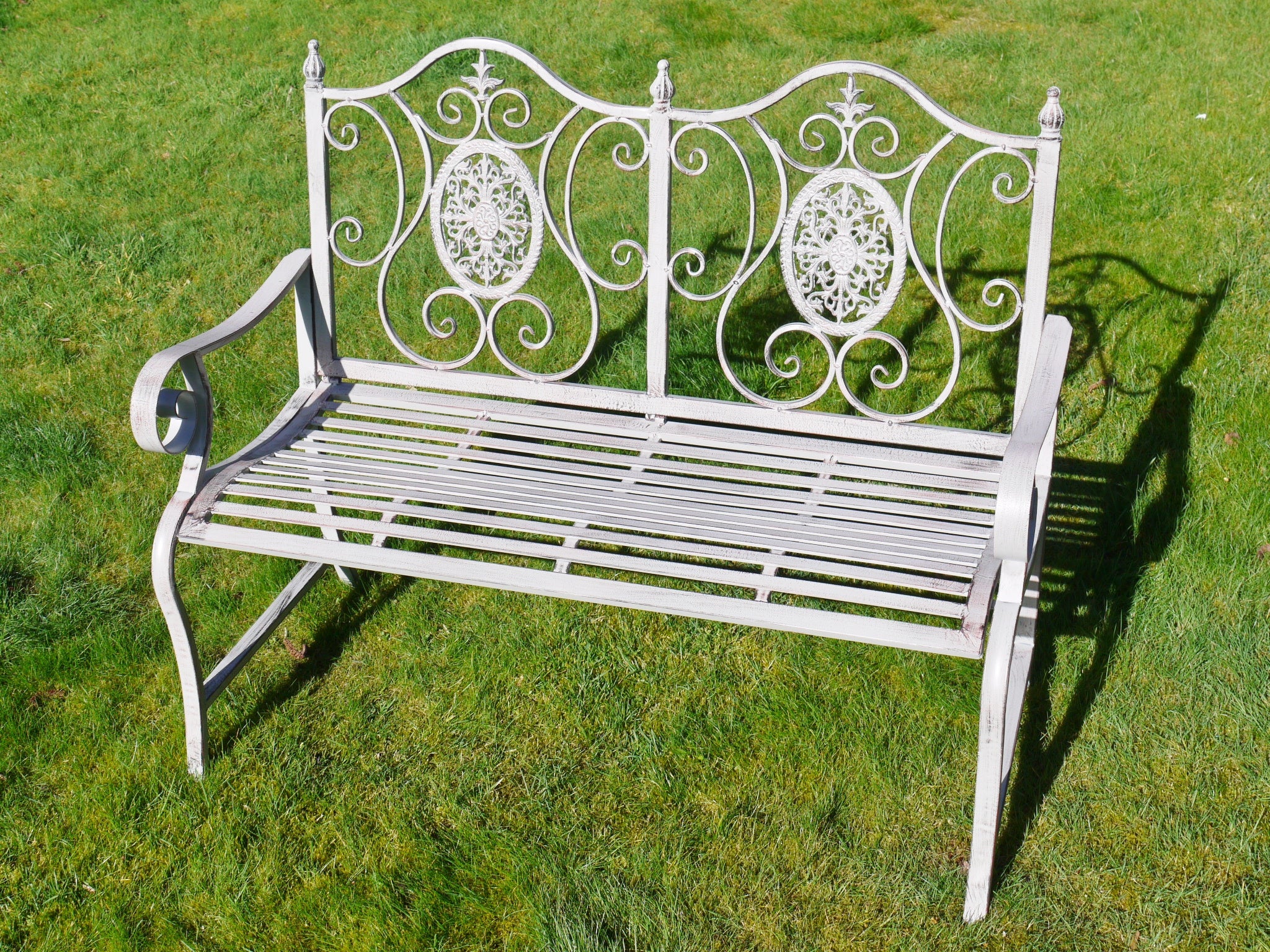 Outdoor Antiqued Grey Bench - Image 2