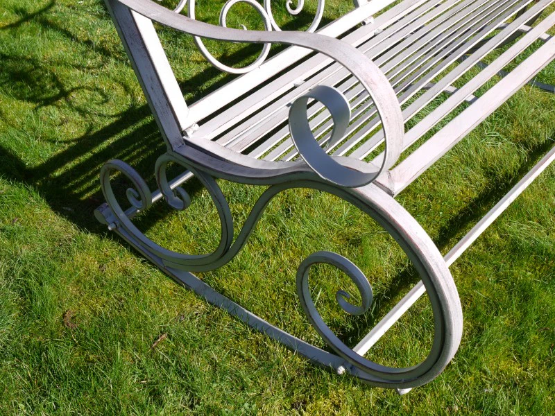 Outdoor Antique Grey Rocking Bench - Image 5