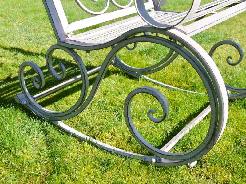 Outdoor Antique Grey Rocking Chair - Image 5