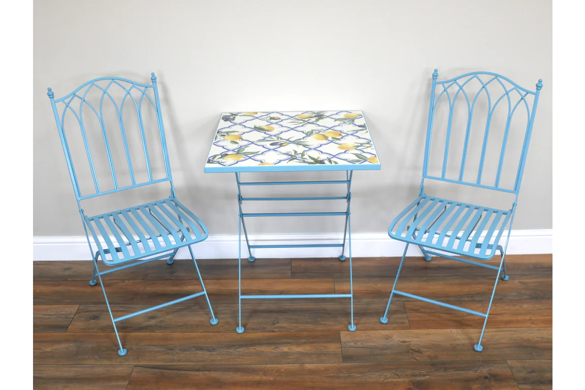 Outdoor Mosaic Santorini Table & Two Chair Bistro Set - Image 4