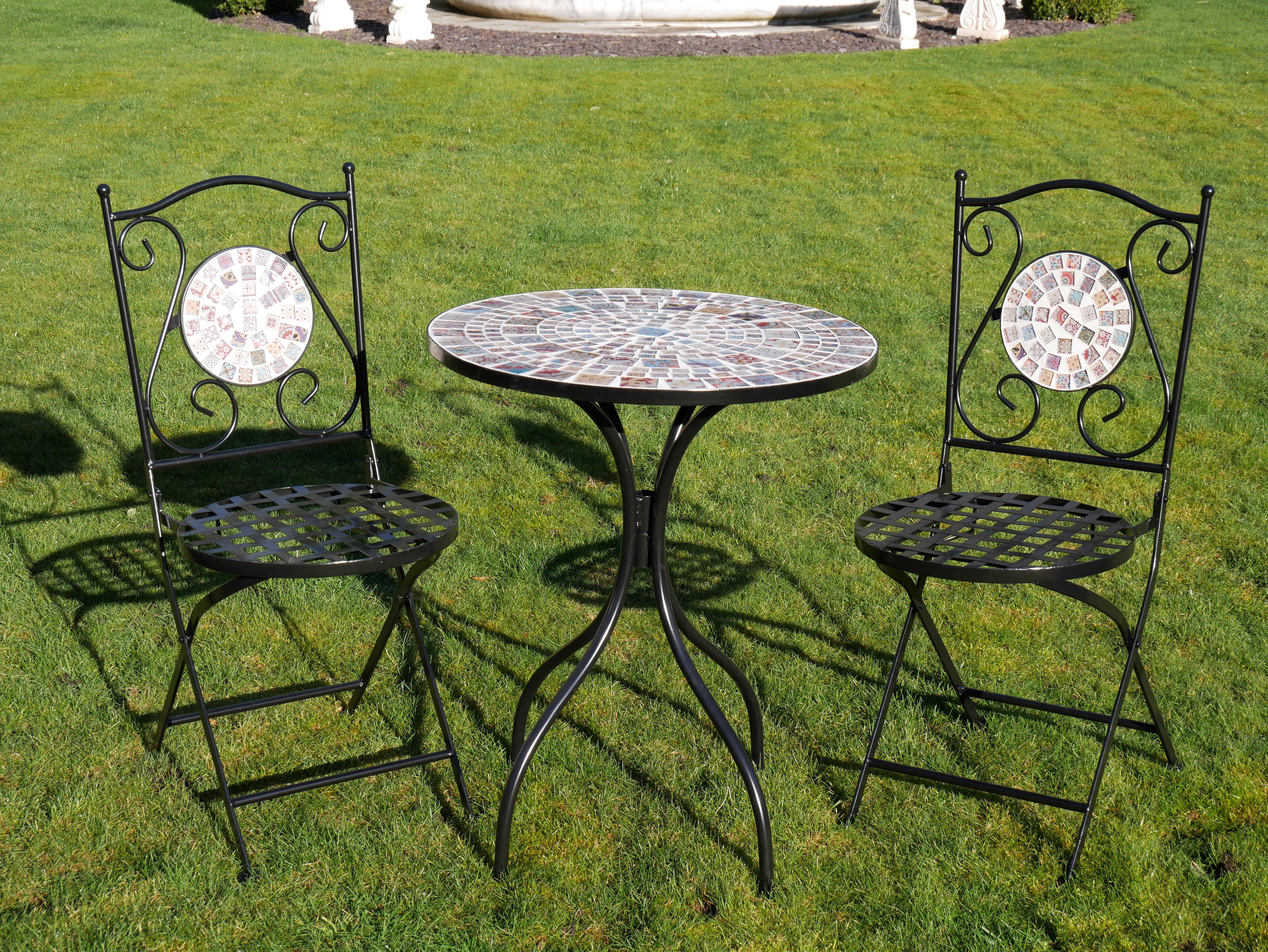 Outdoor Mosaic Table & Two Chair Bistro Set - Image 4