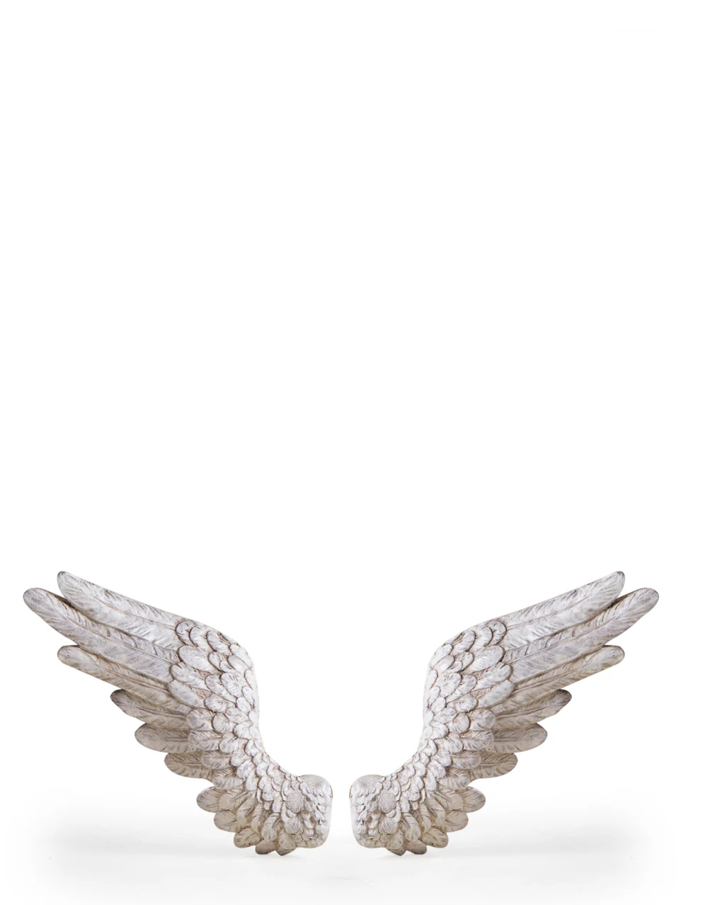 Pair of Antique White Angel Wings Wall Decor
