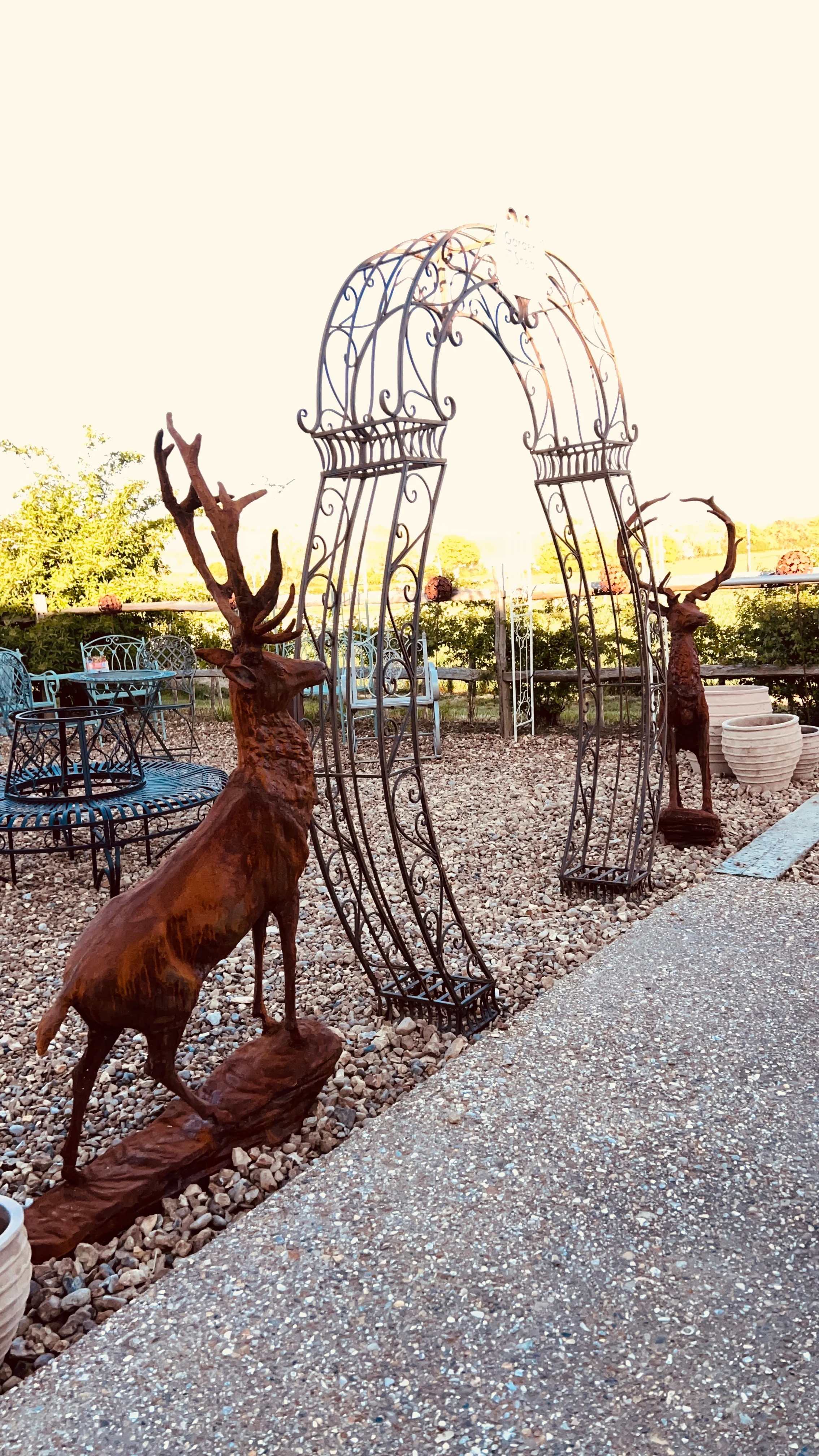Pair of Rusty Stag Garden Statues - Image 2