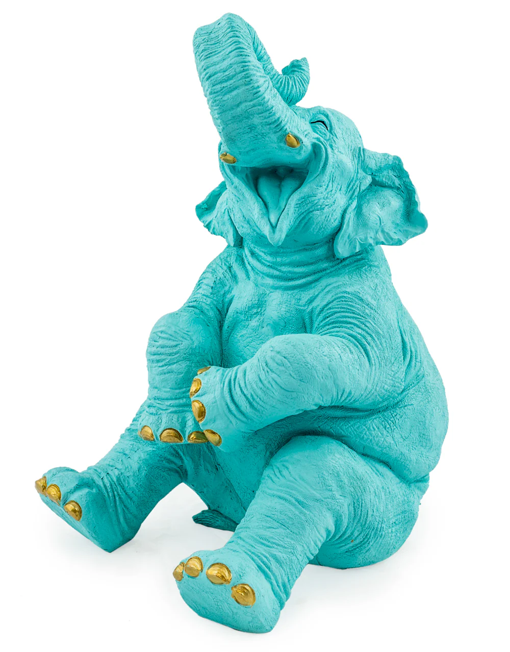 Pale Blue with Gold Details Laughing Elephant - Image 2