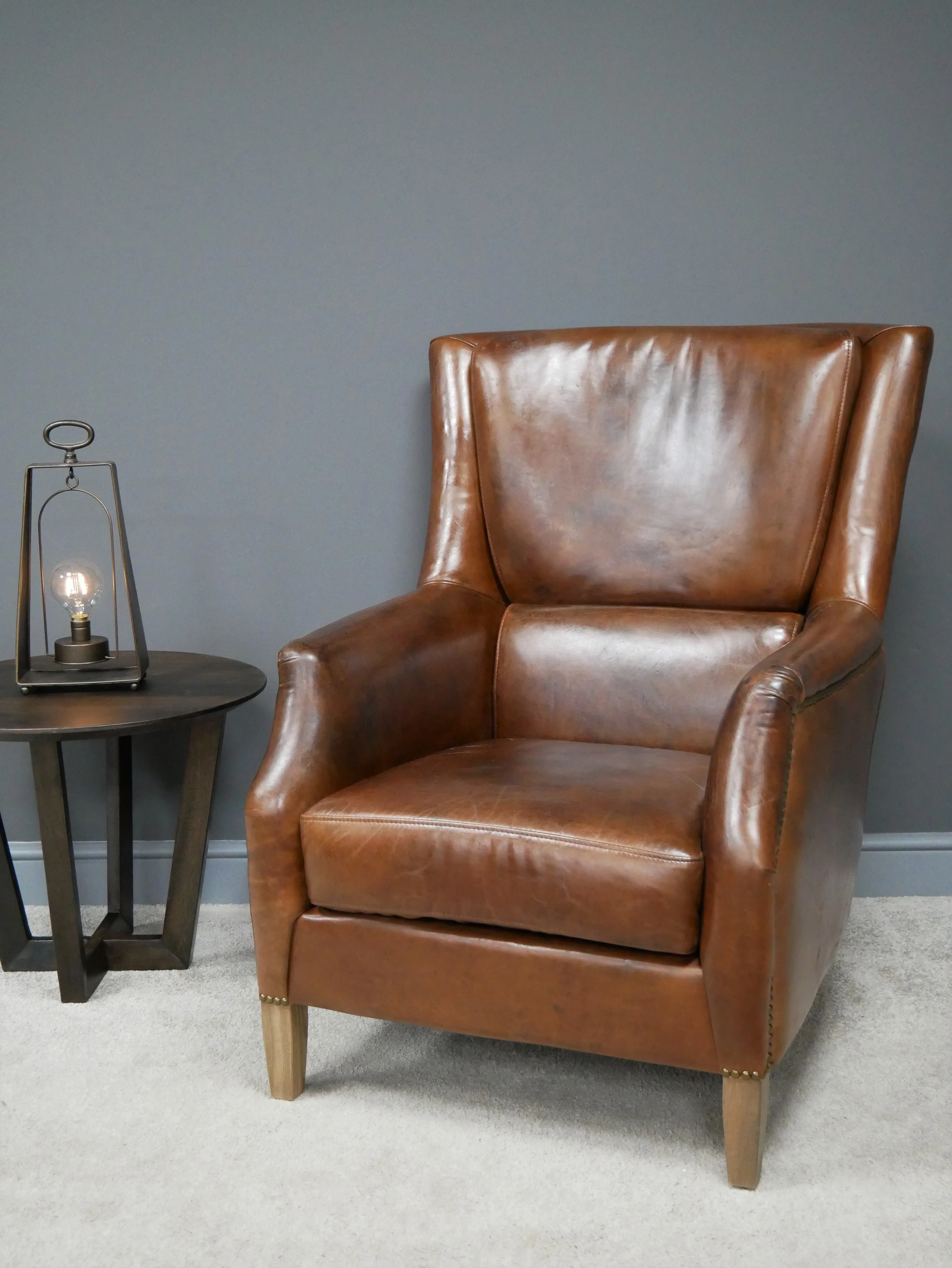 Leather Reading Chair- Back In Sock - Image 5