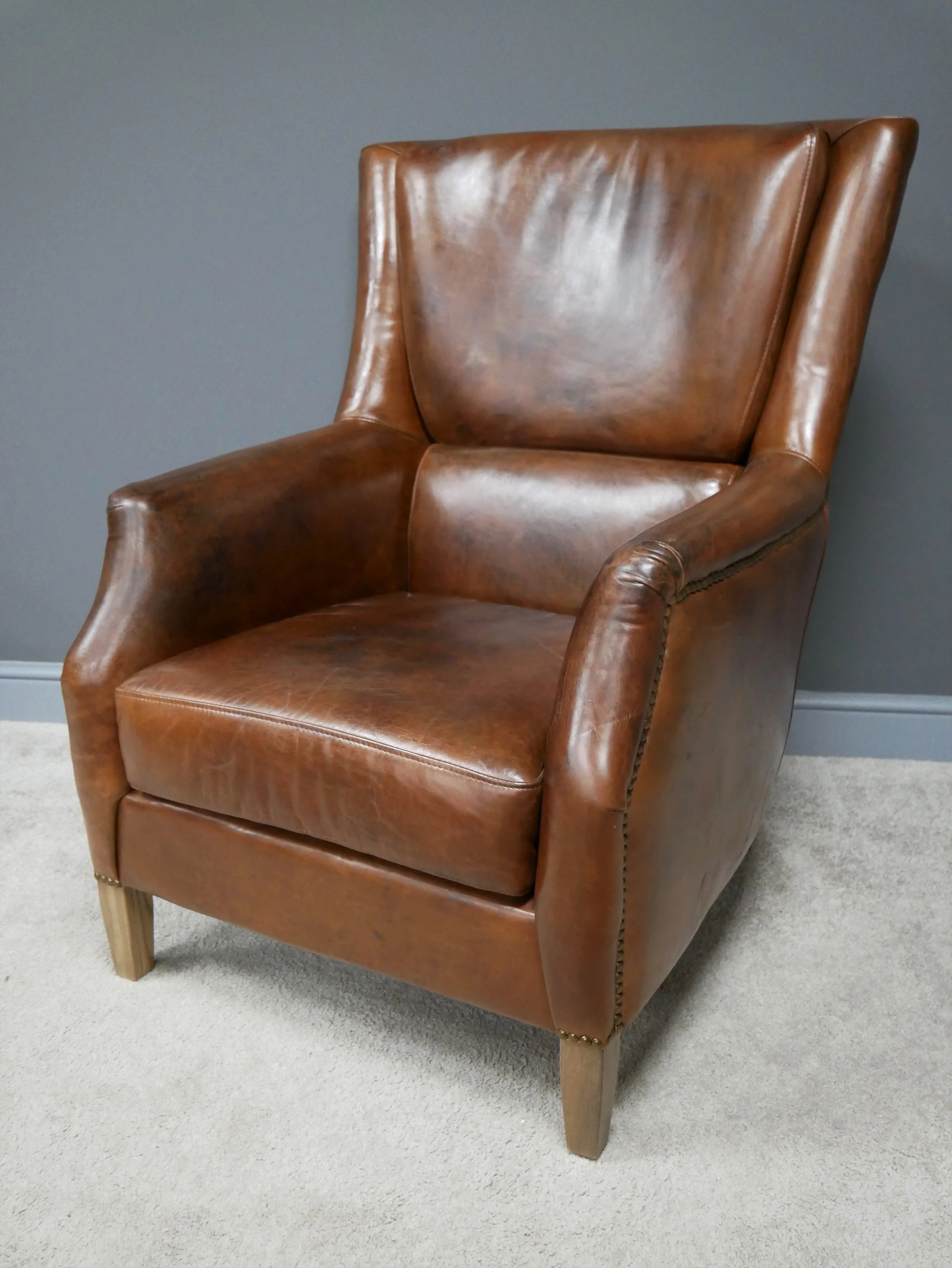 Leather Reading Chair- Back In Sock - Image 6