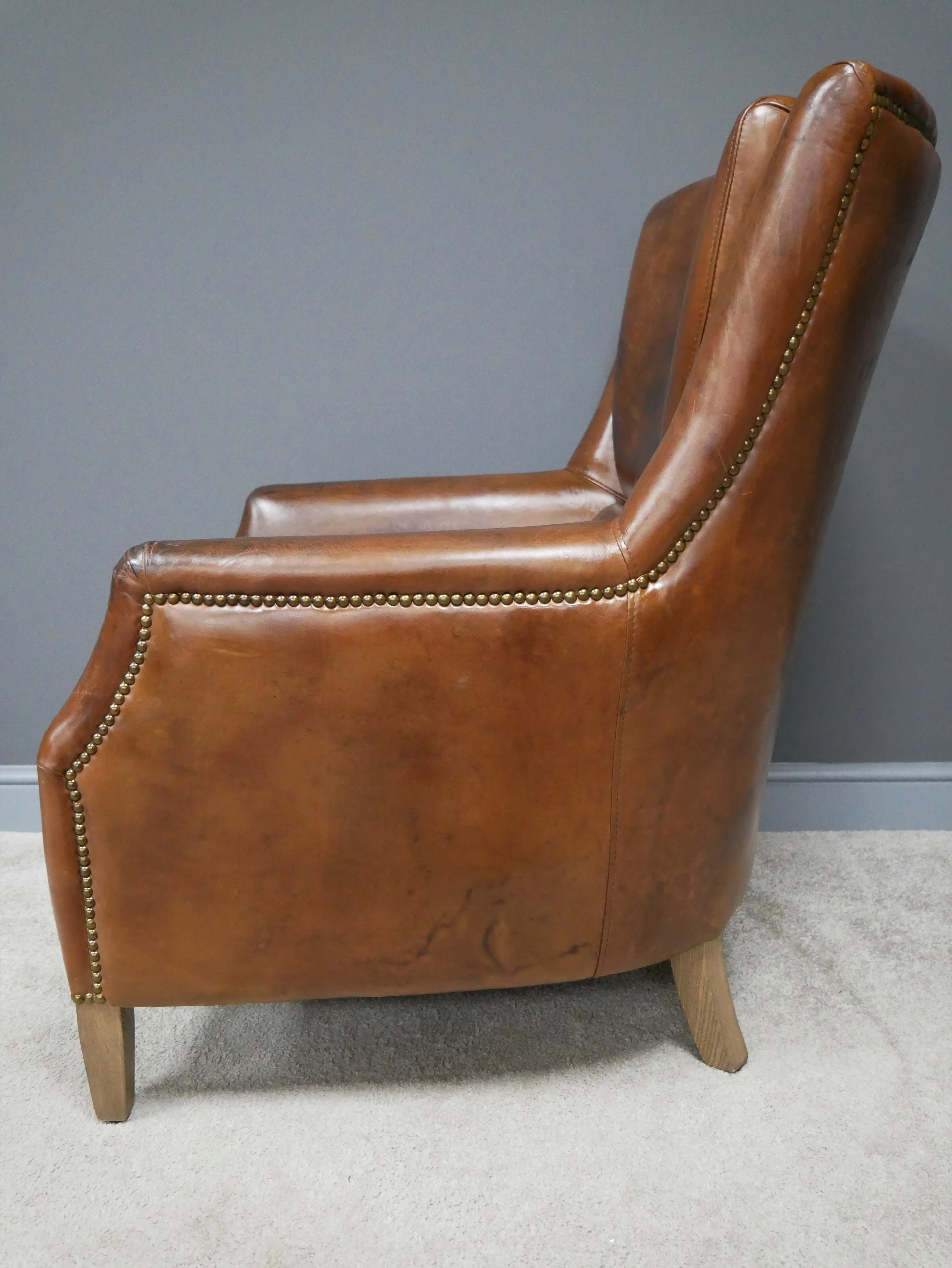 Leather Reading Chair- Back In Sock - Image 7