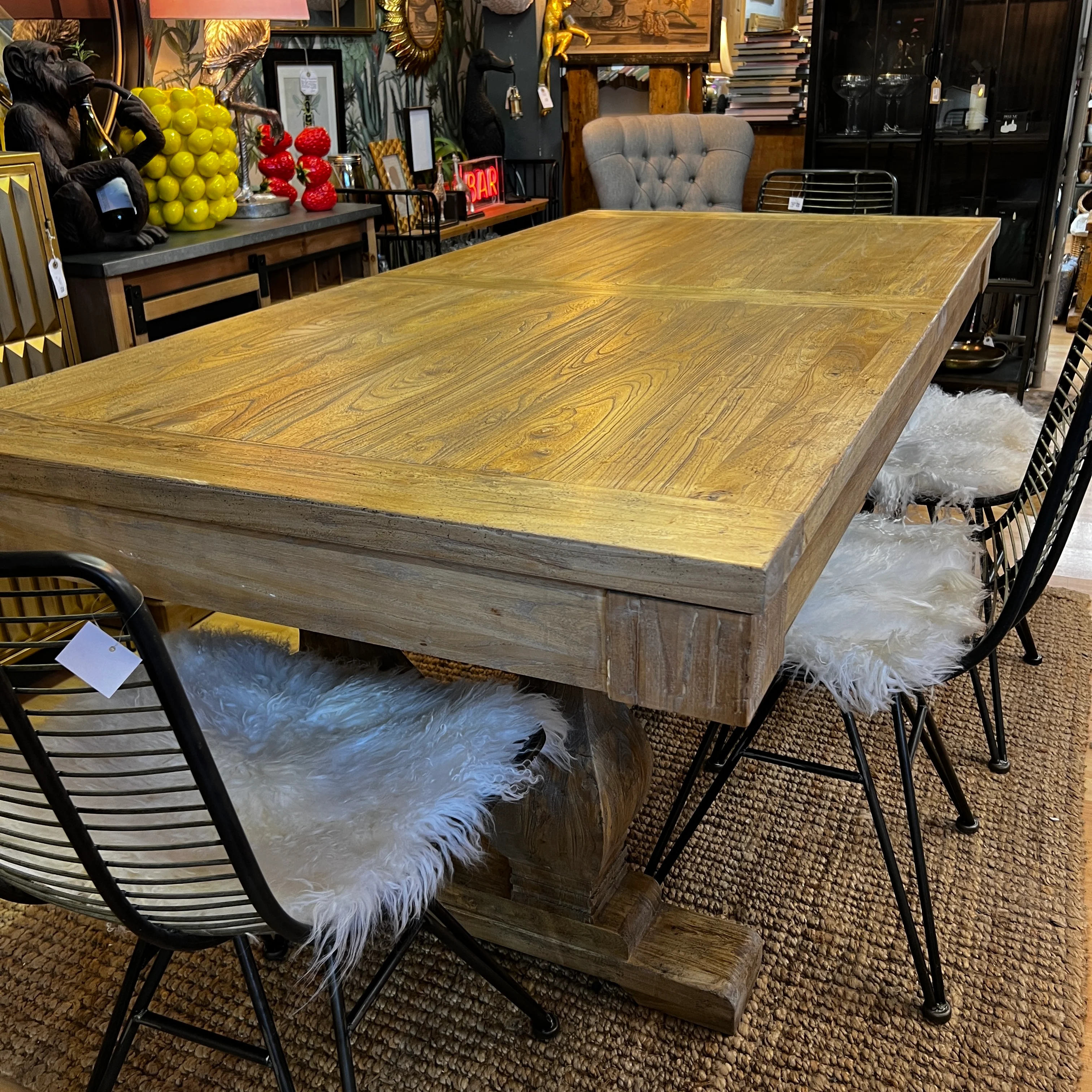 Reclaimed Elm Extending Dining Table - Image 8