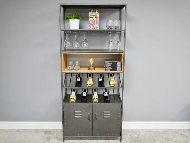 Retro Industrial Wine Cabinet - Image 7