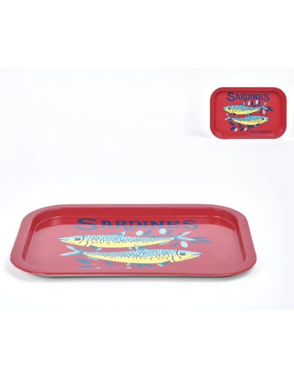 Retro Sardines Tin Serving Tray Red - Image 2