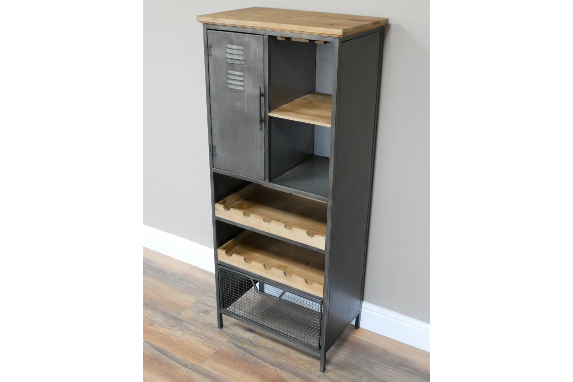 Rustic Metal Wine Cabinet - Image 2