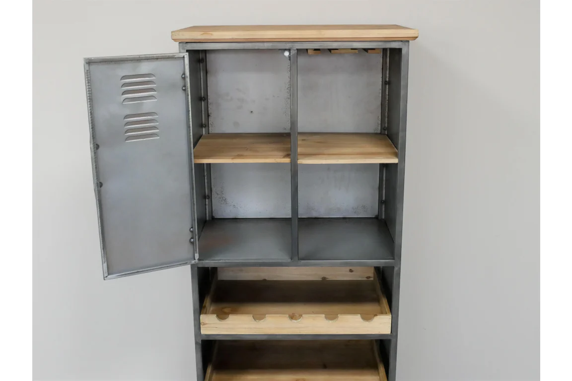 Rustic Metal Wine Cabinet - Image 3