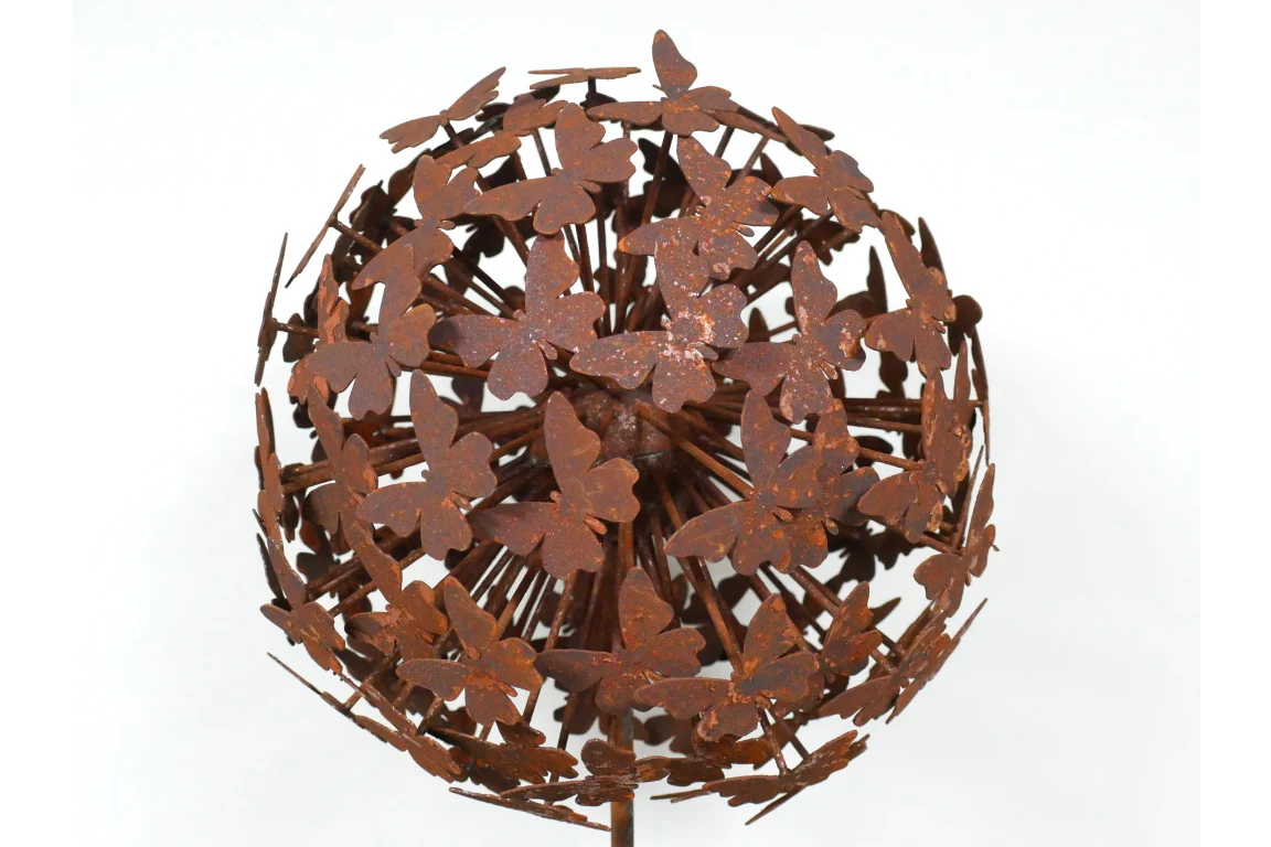 Rusty Butterfly Ball Stake - Large - Image 2