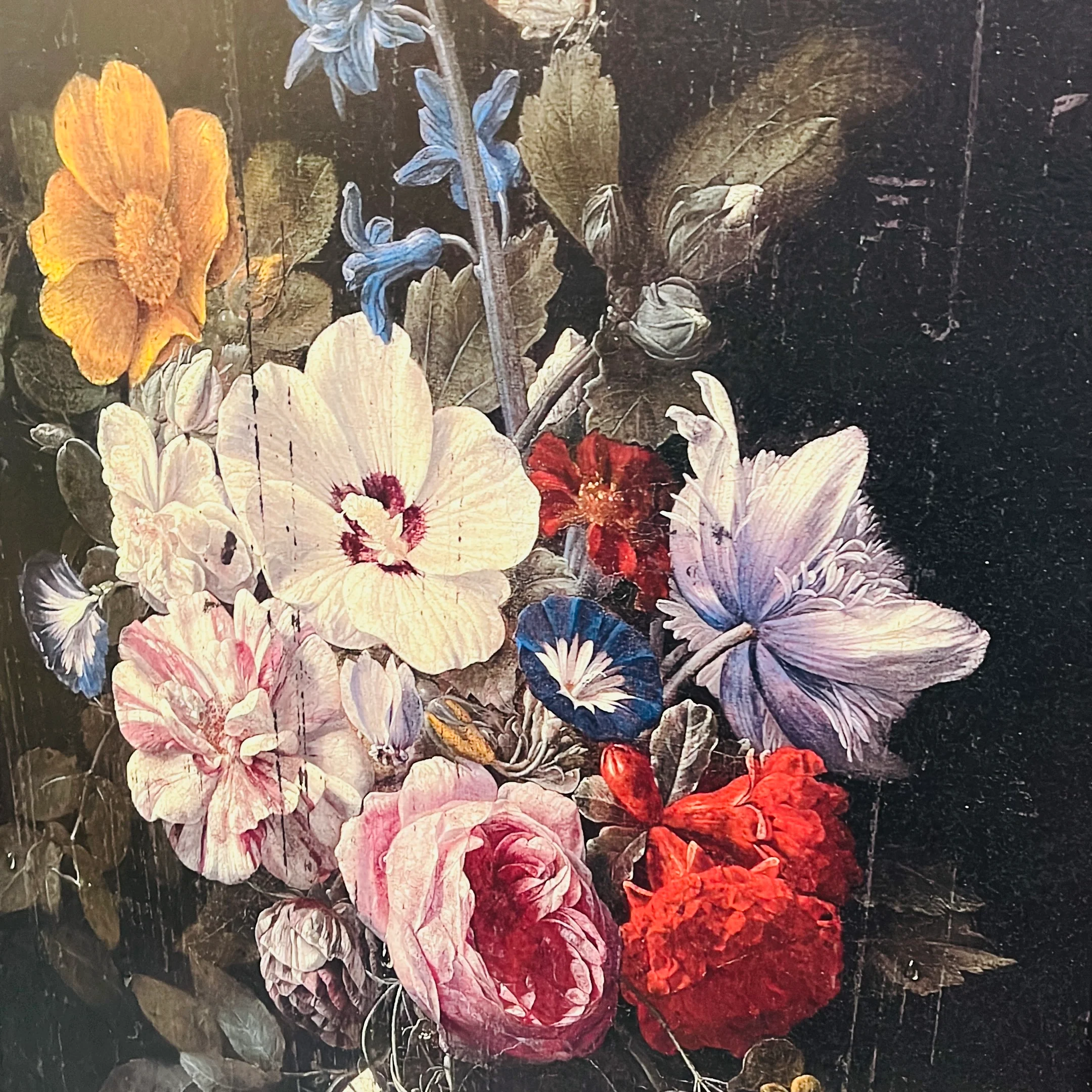 Set of 2 Antiqued Boho Floral Wall Prints - Dark - Image 3