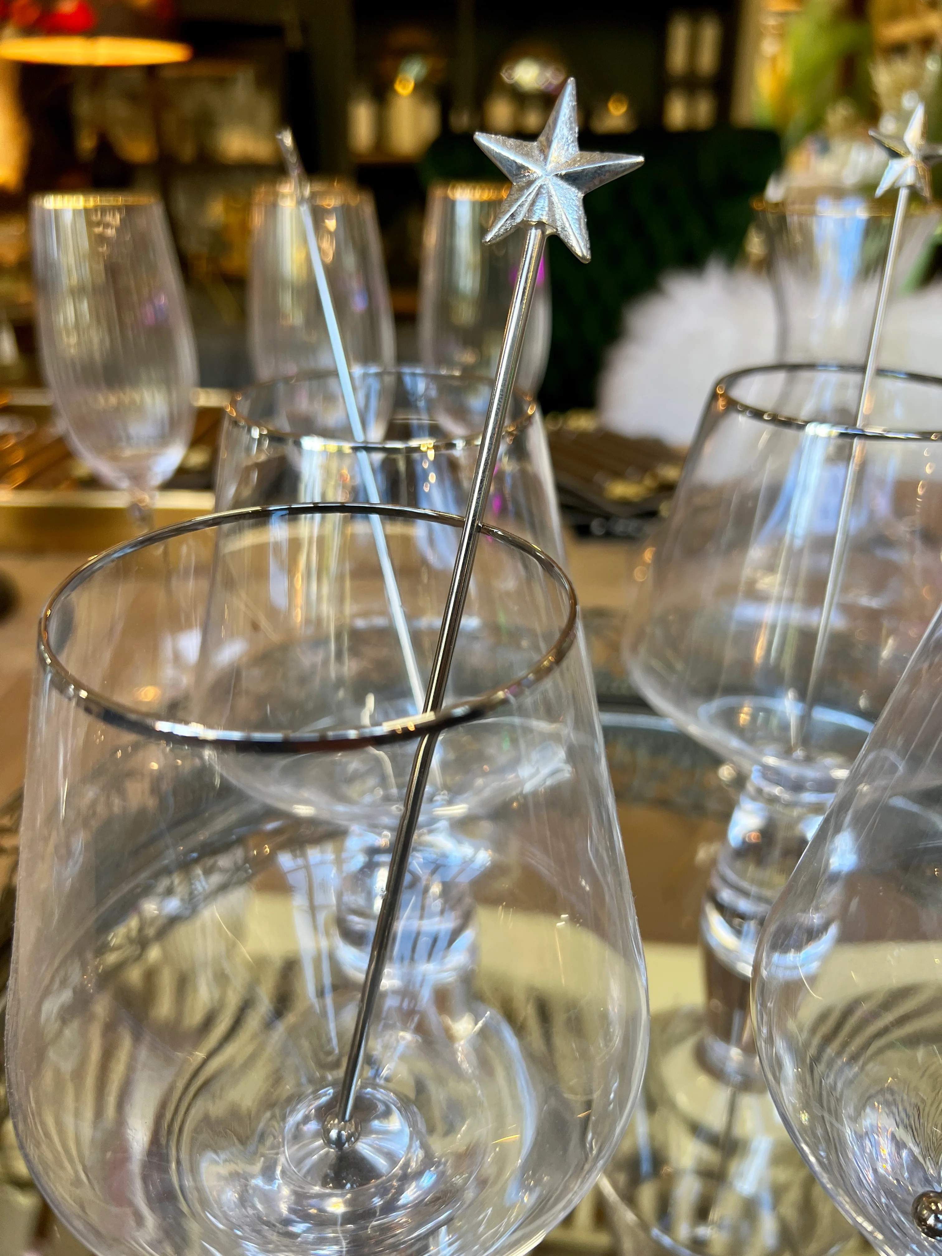 Set of 4 Nickel Star Drinks Stirrers - Image 2