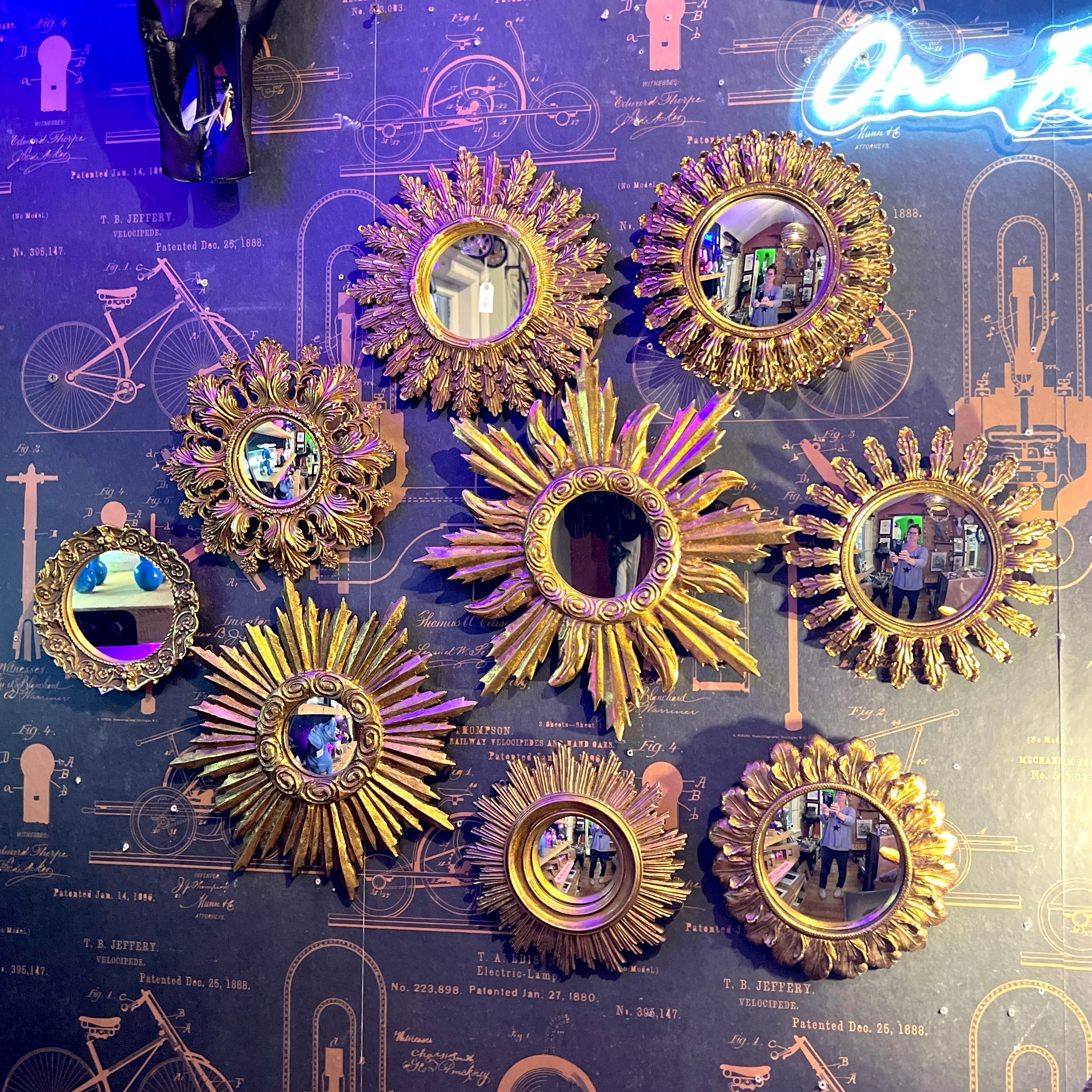 Ornate Set of 9 Convex Assorted Gold - Image 12