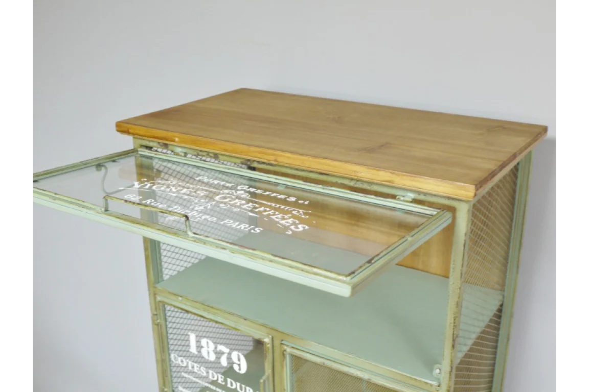 Tall Metal Green Cabinet multi Drawer - Image 7